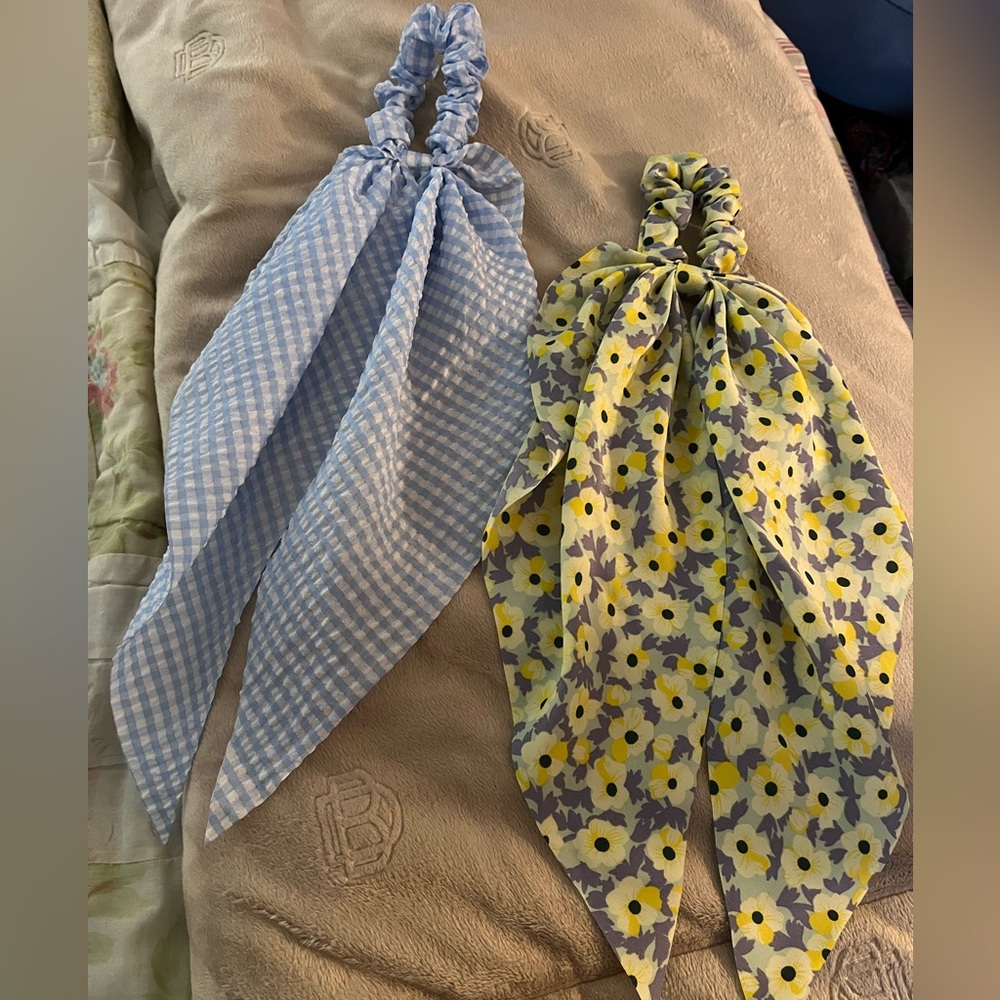 Floral and Gingham Hair Scrunchies